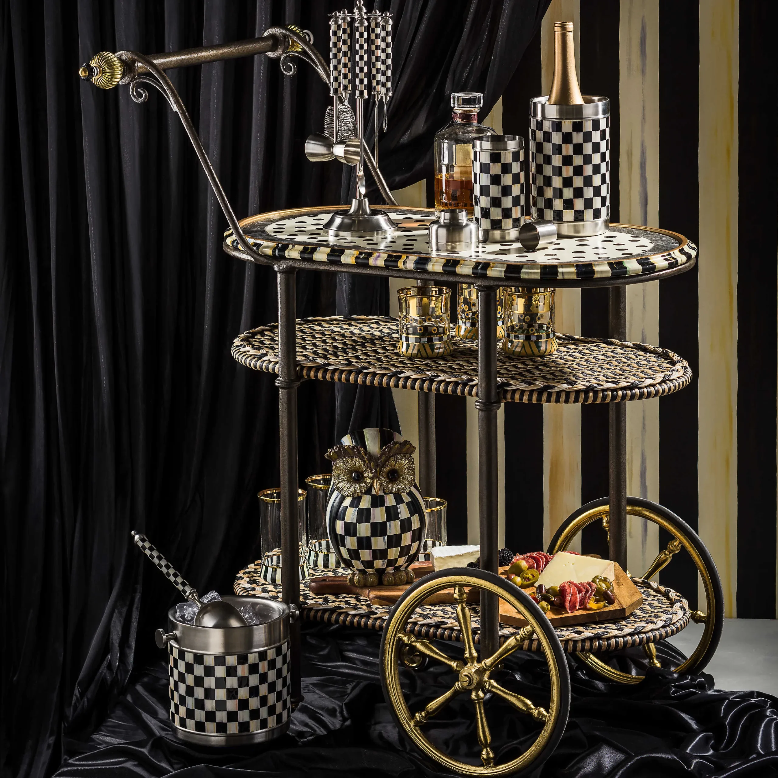 3260 Bar Tool Set - Courtly Check|MacKenzie-Childs Best