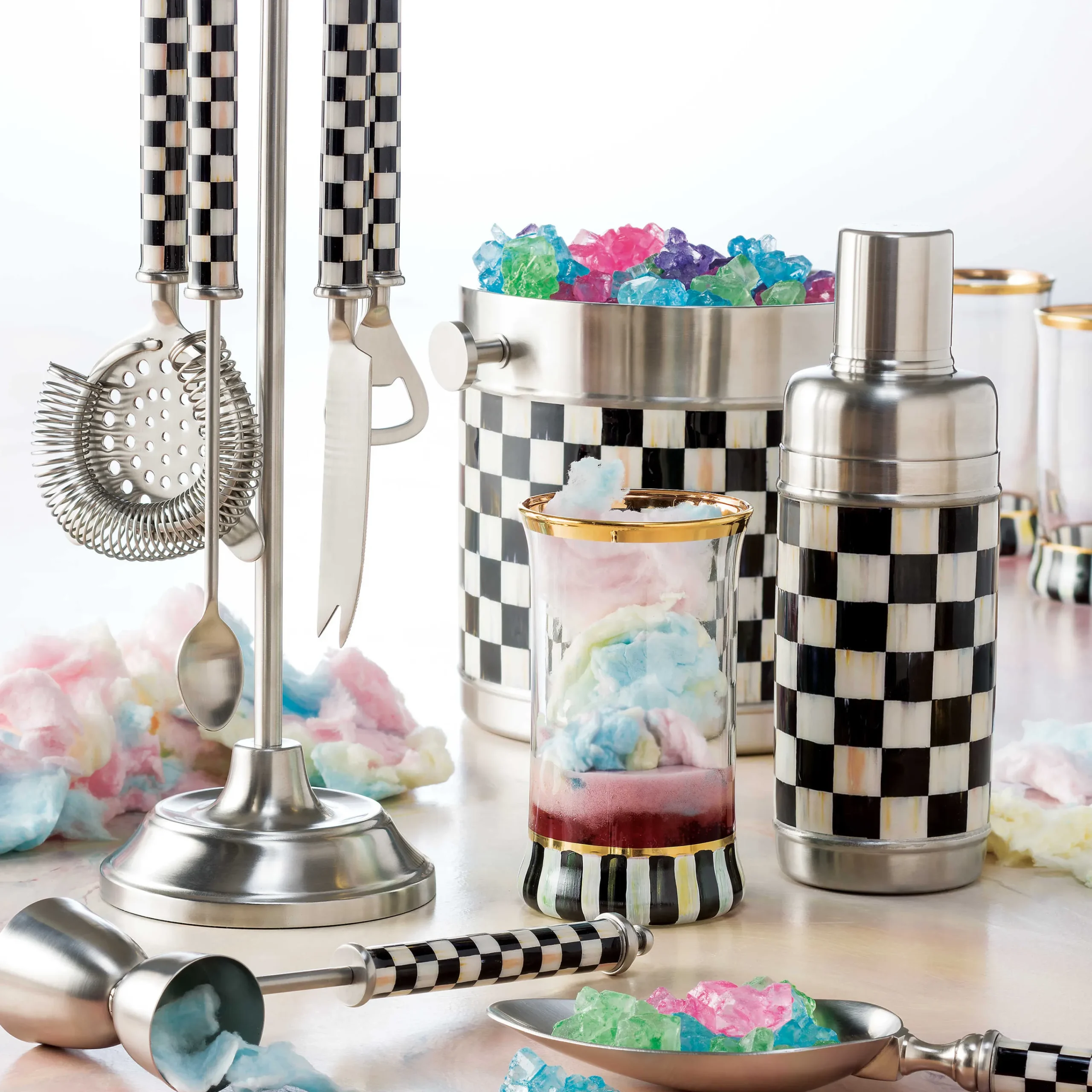 3260 Bar Tool Set - Courtly Check|MacKenzie-Childs Best