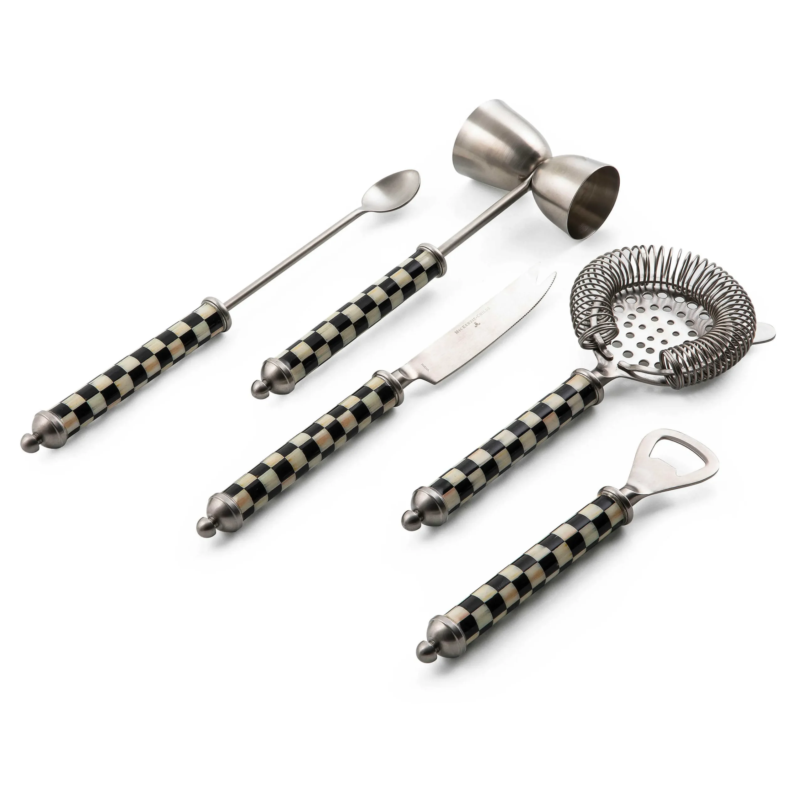 3260 Bar Tool Set - Courtly Check|MacKenzie-Childs Best