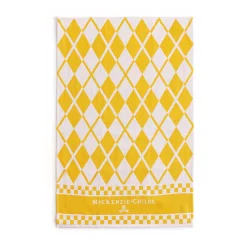 Argyle Dish Towels - Yellow - Set Of 3|MacKenzie-Childs Outlet