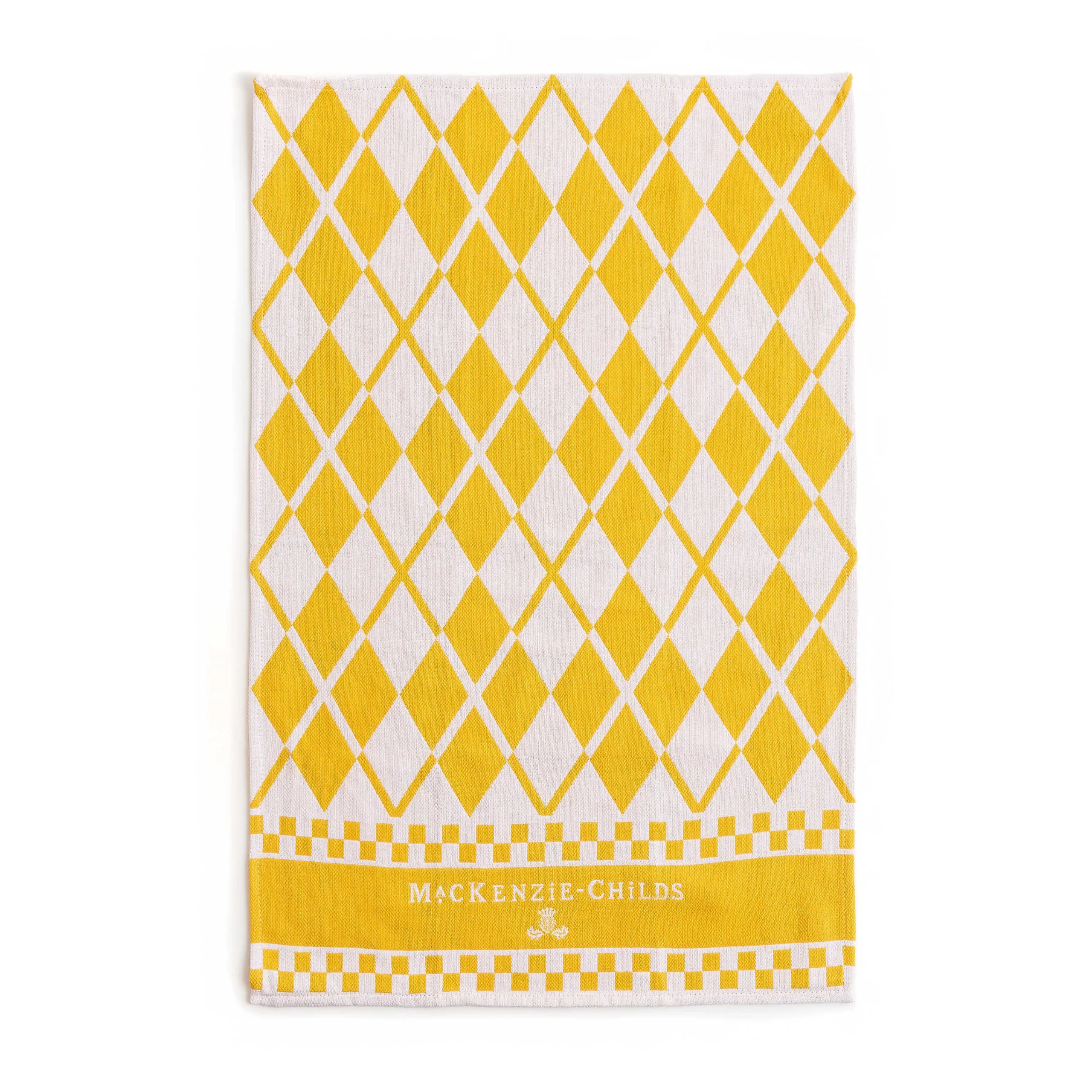 Argyle Dish Towels - Yellow - Set Of 3|MacKenzie-Childs Outlet