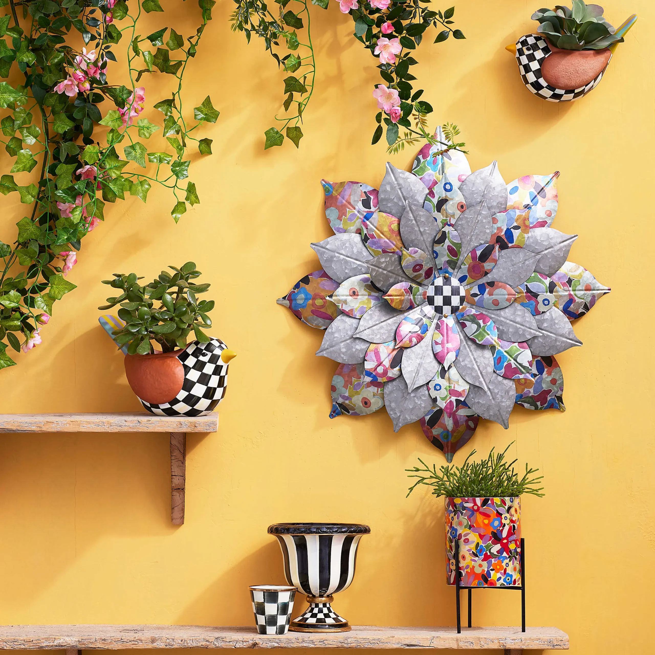 Avant Garden Tabletop Planter - Floral|MacKenzie-Childs Online