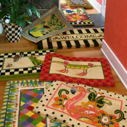 Awning Stripe Double Door Welcome Mat|MacKenzie-Childs Discount