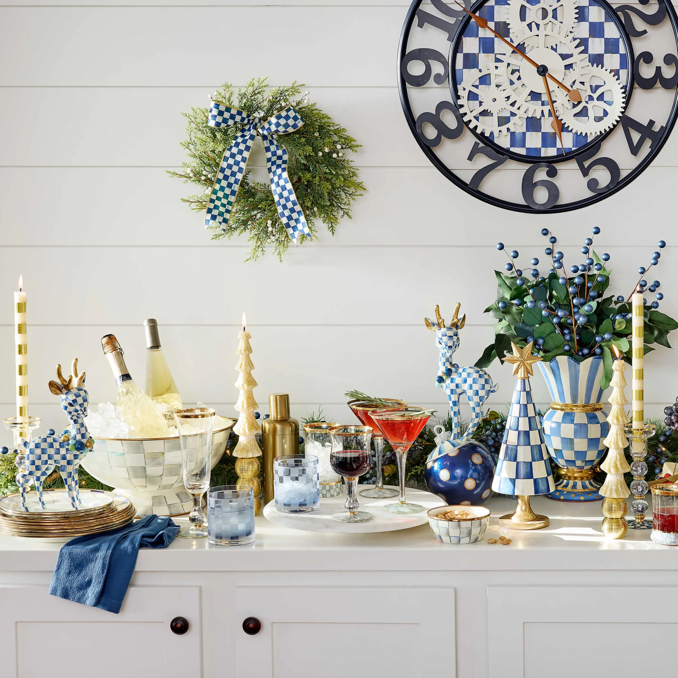 Bands Dinner Candles - Gold - Set Of 2|MacKenzie-Childs Hot
