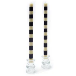 Bands Dinner Candles - Navy - Set Of 2|MacKenzie-Childs