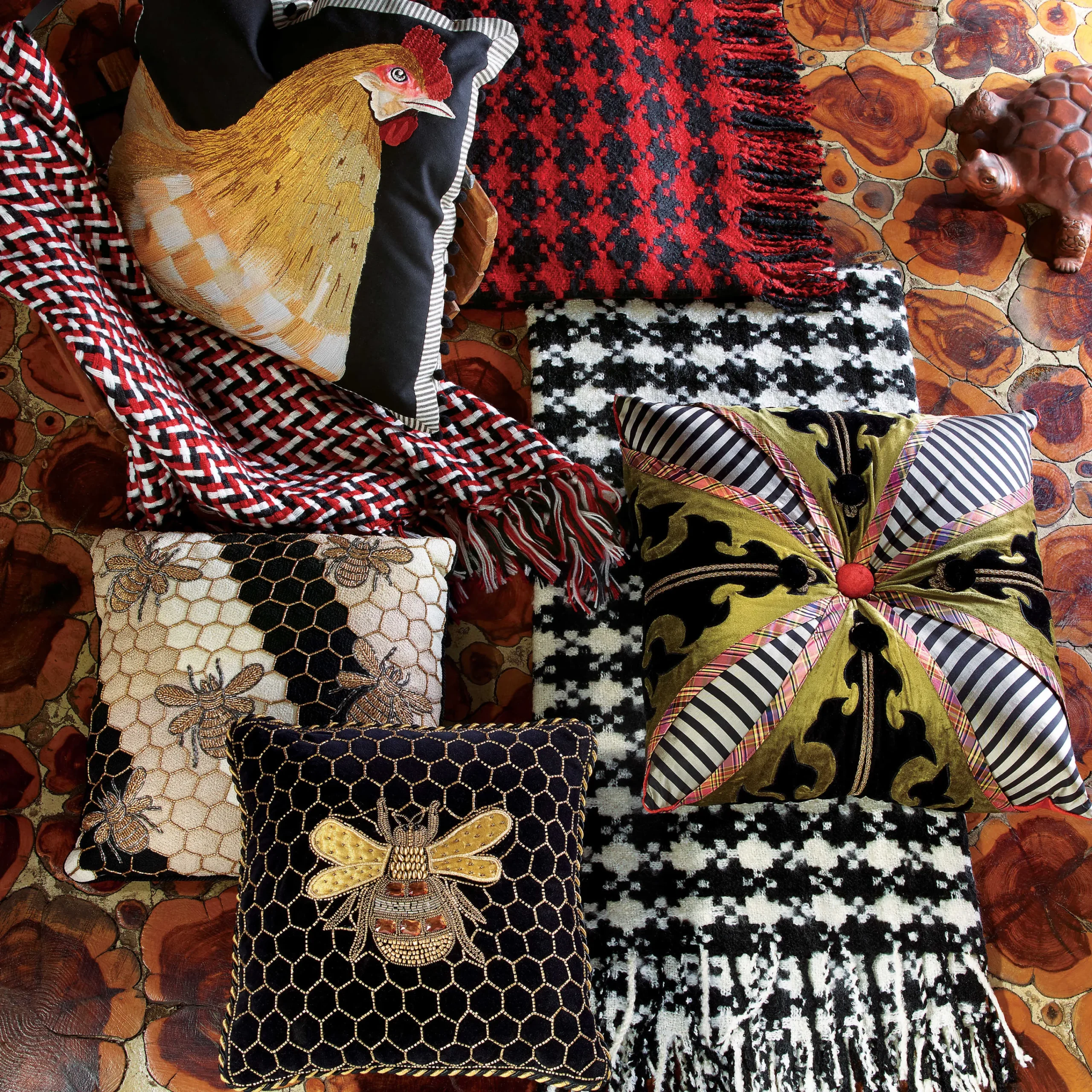 Beekeeper Pillow|MacKenzie-Childs Clearance