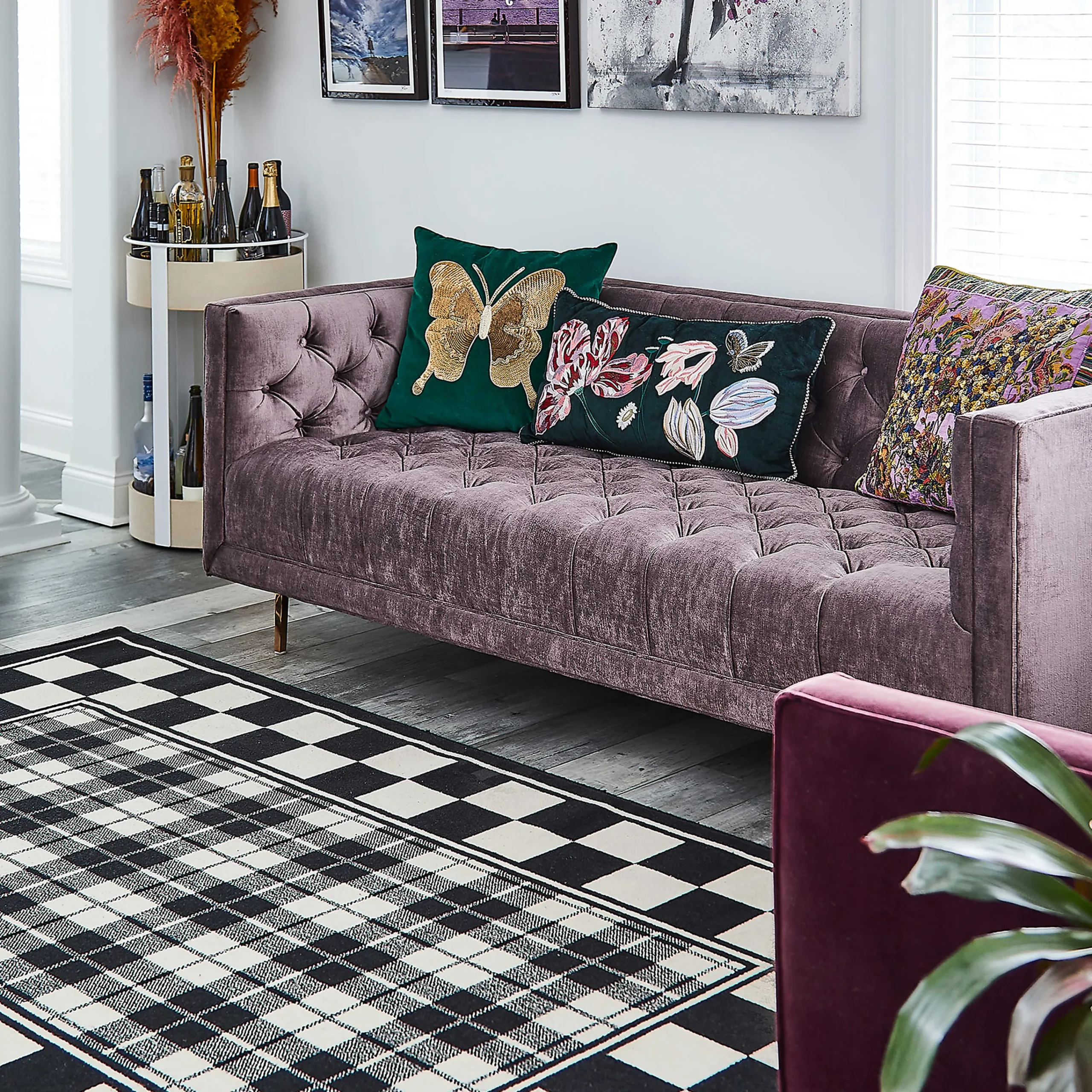 Black & White Tartan Rug - 5'1" X 8'2"|MacKenzie-Childs Hot