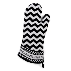Black & White Zig Zag Oven Mitts - Set Of 2|MacKenzie-Childs Outlet
