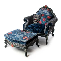Bluetopia Ottoman|MacKenzie-Childs Outlet