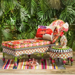 Breezy Poppy Outdoor Chaise|MacKenzie-Childs Online