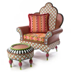 Breezy Poppy Outdoor Ottoman|MacKenzie-Childs Clearance