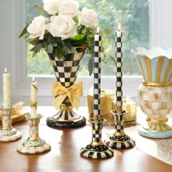 Check Dinner Candles - Black & Ivory - Set Of 2|MacKenzie-Childs Hot