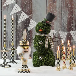 Check Dinner Candles - Black & Ivory - Set Of 2|MacKenzie-Childs Hot