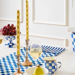 Check Dinner Candles - Gold & Ivory - Set Of 2|MacKenzie-Childs Discount