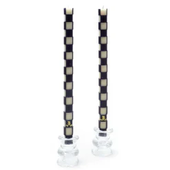 Check Dinner Candles - Navy - Set Of 2|MacKenzie-Childs Hot