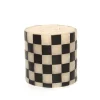Check Pillar Candle - 5" - Black & Ivory|MacKenzie-Childs New