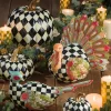 Check Pillar Candle - 6" - Gold & Ivory|MacKenzie-Childs New