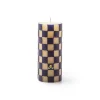 Check Pillar Candle - 6" - Navy|MacKenzie-Childs Online
