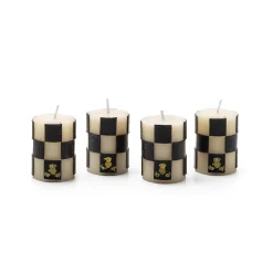 Check Votives - Black & Ivory - Set Of 4|MacKenzie-Childs Best