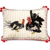 Chicken And Rooster Lumbar Pillow|MacKenzie-Childs Discount