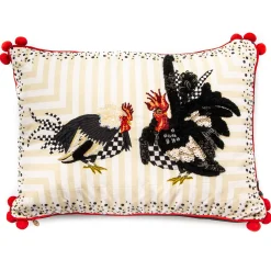 Chicken And Rooster Lumbar Pillow|MacKenzie-Childs Discount