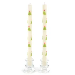 Christmas Tree Dinner Candles - Red & Green - Set Of 2|MacKenzie-Childs Discount