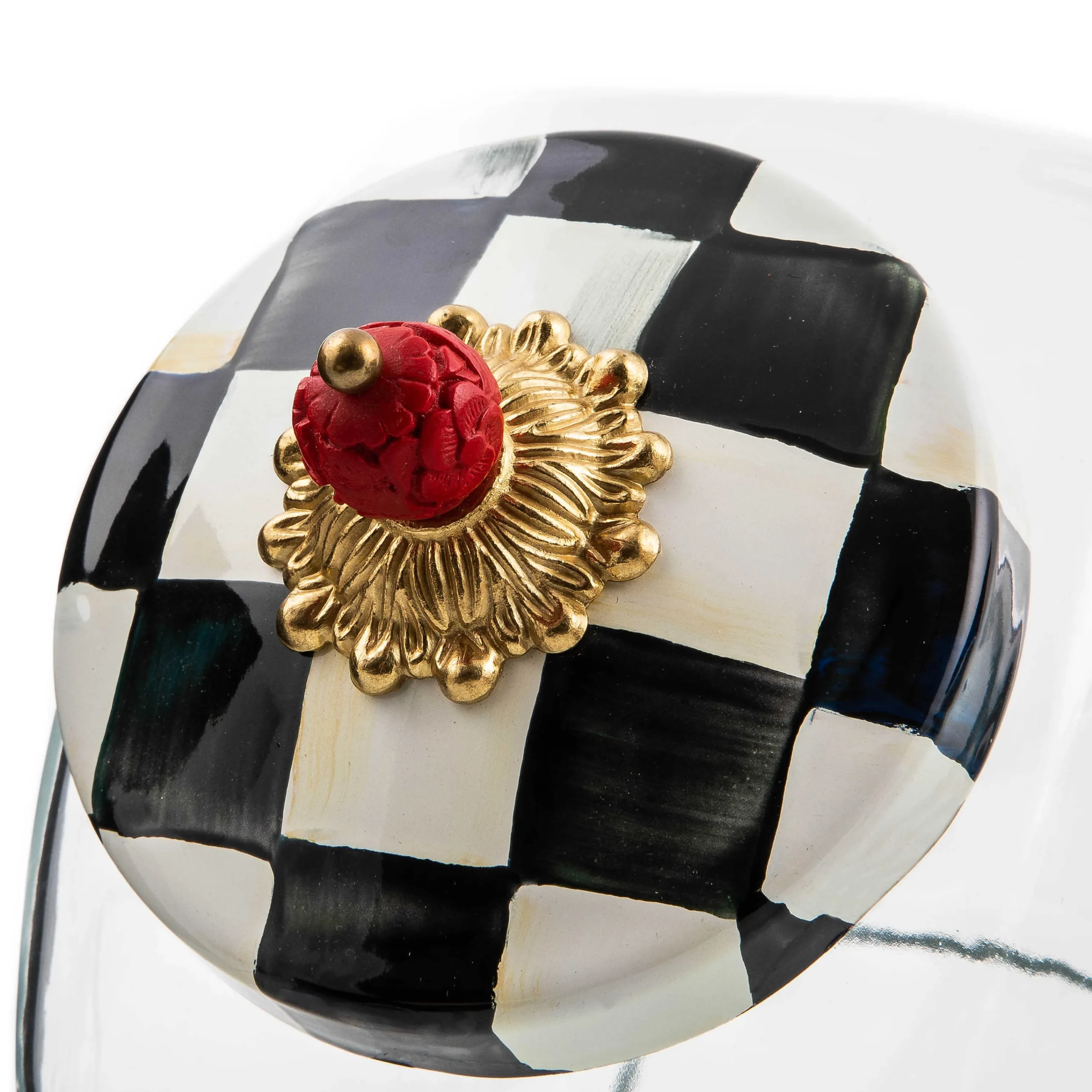 Cookie Jar With Courtly Check Enamel Lid|MacKenzie-Childs Outlet