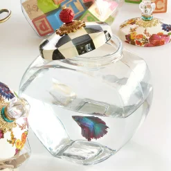 Cookie Jar With Courtly Check Enamel Lid|MacKenzie-Childs Outlet