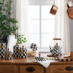 Cookie Jar With Courtly Check Enamel Lid|MacKenzie-Childs Outlet