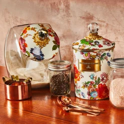 Cookie Jar With Flower Market Enamel Lid - White|MacKenzie-Childs Best