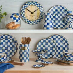 Cookie Jar With Royal Check Enamel Lid|MacKenzie-Childs New