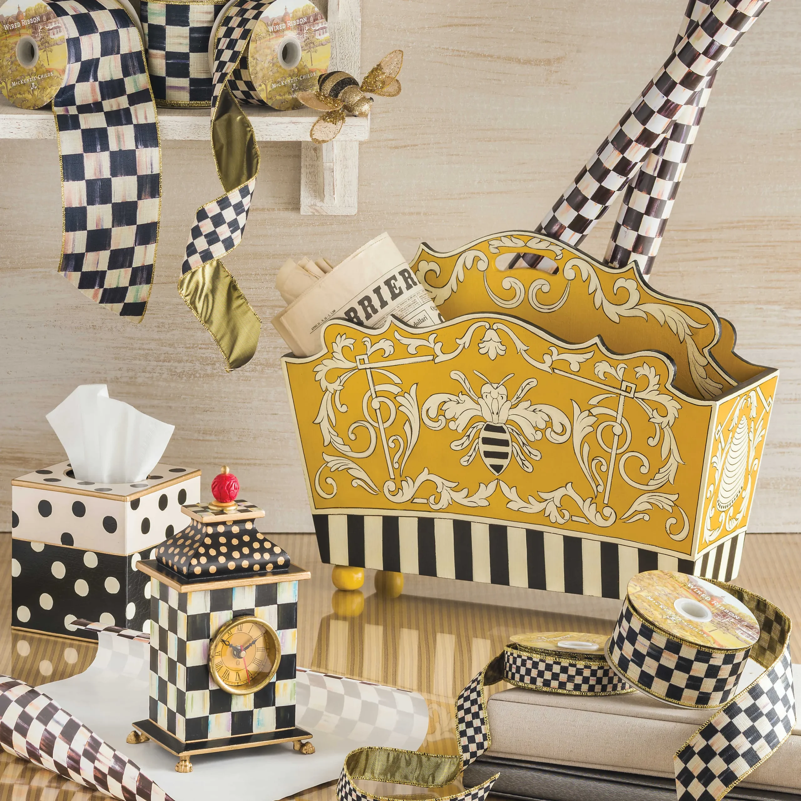 Courtly Check 4" Ribbon|MacKenzie-Childs Best