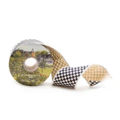 Courtly Check 2.5" Ribbon - Ivory|MacKenzie-Childs Best