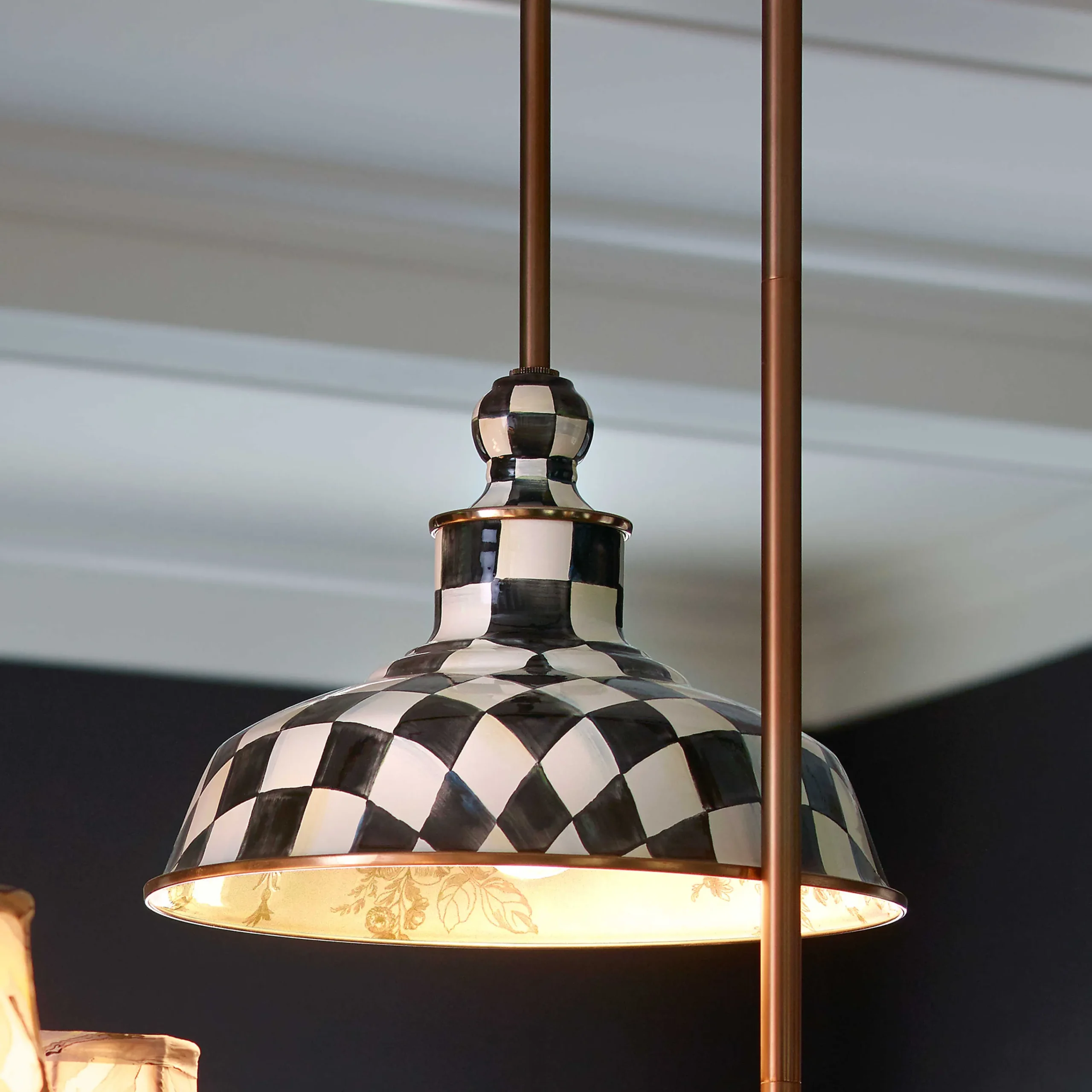 Courtly Check Barn Pendant Lamp - 12"|MacKenzie-Childs Clearance