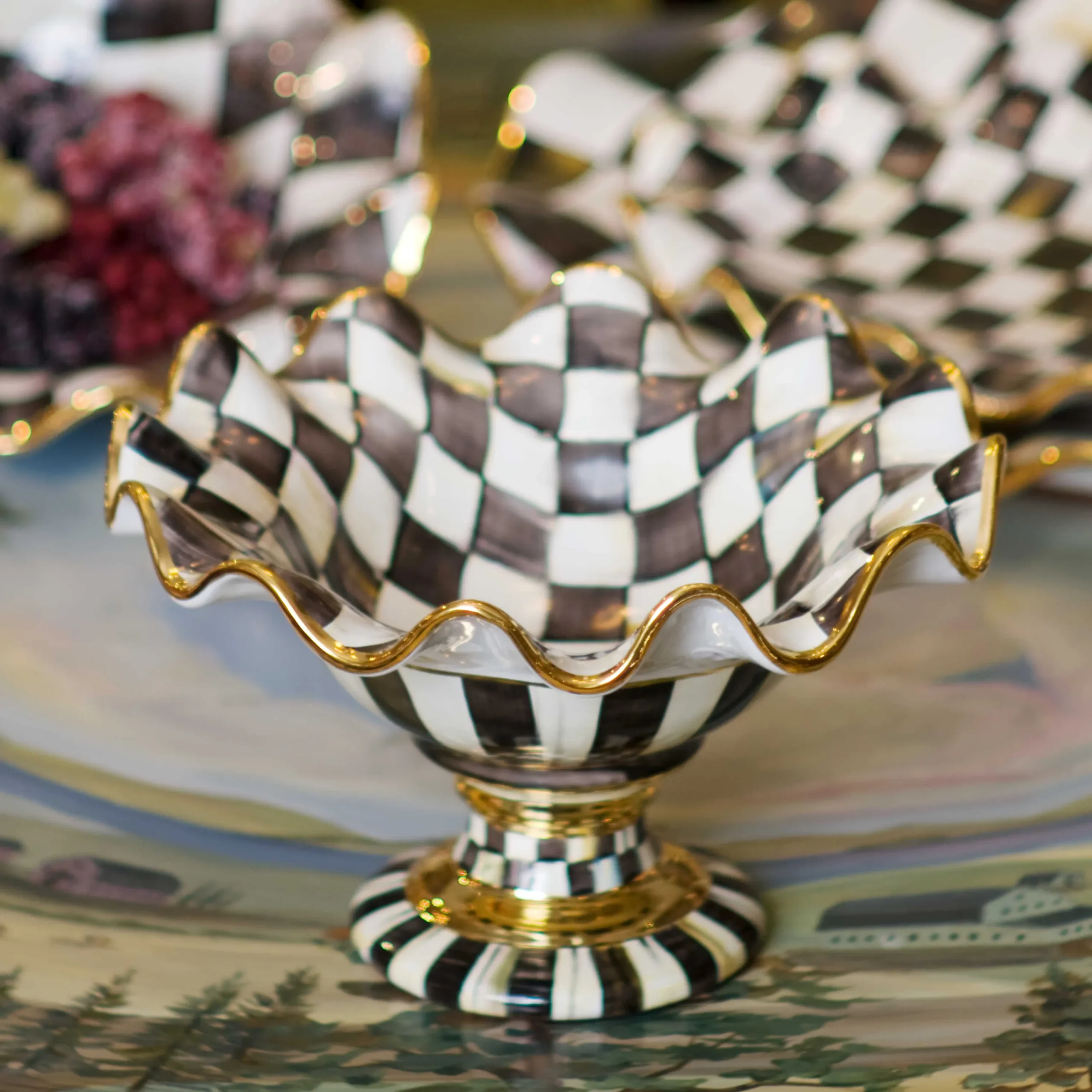 Courtly Check Compote|MacKenzie-Childs Sale