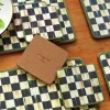 Courtly Check Cork Back Coasters - Set Of 4|MacKenzie-Childs Online