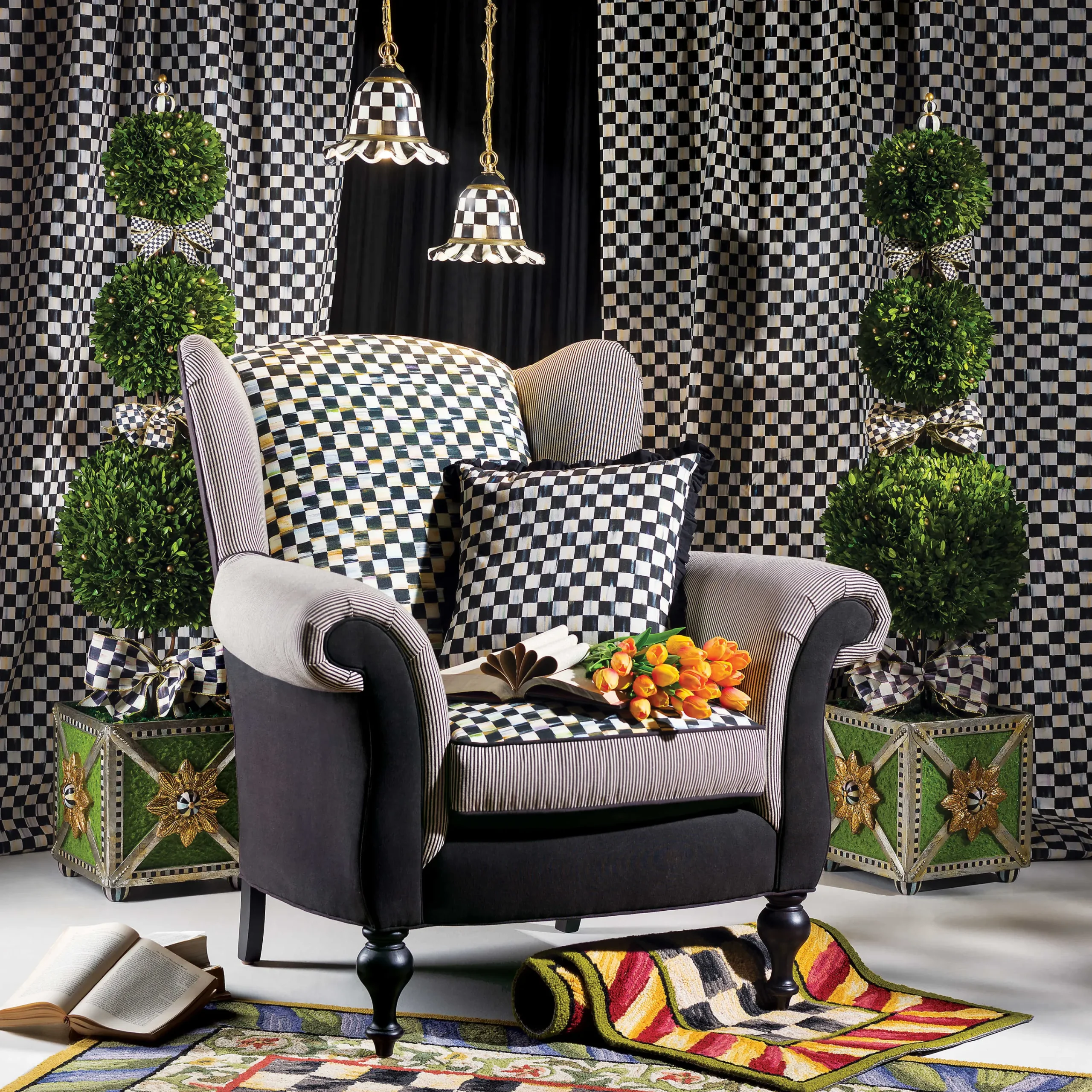 Courtly Check Curtain Panel|MacKenzie-Childs New