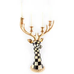 Courtly Check Deer Head Candelabra|MacKenzie-Childs Online