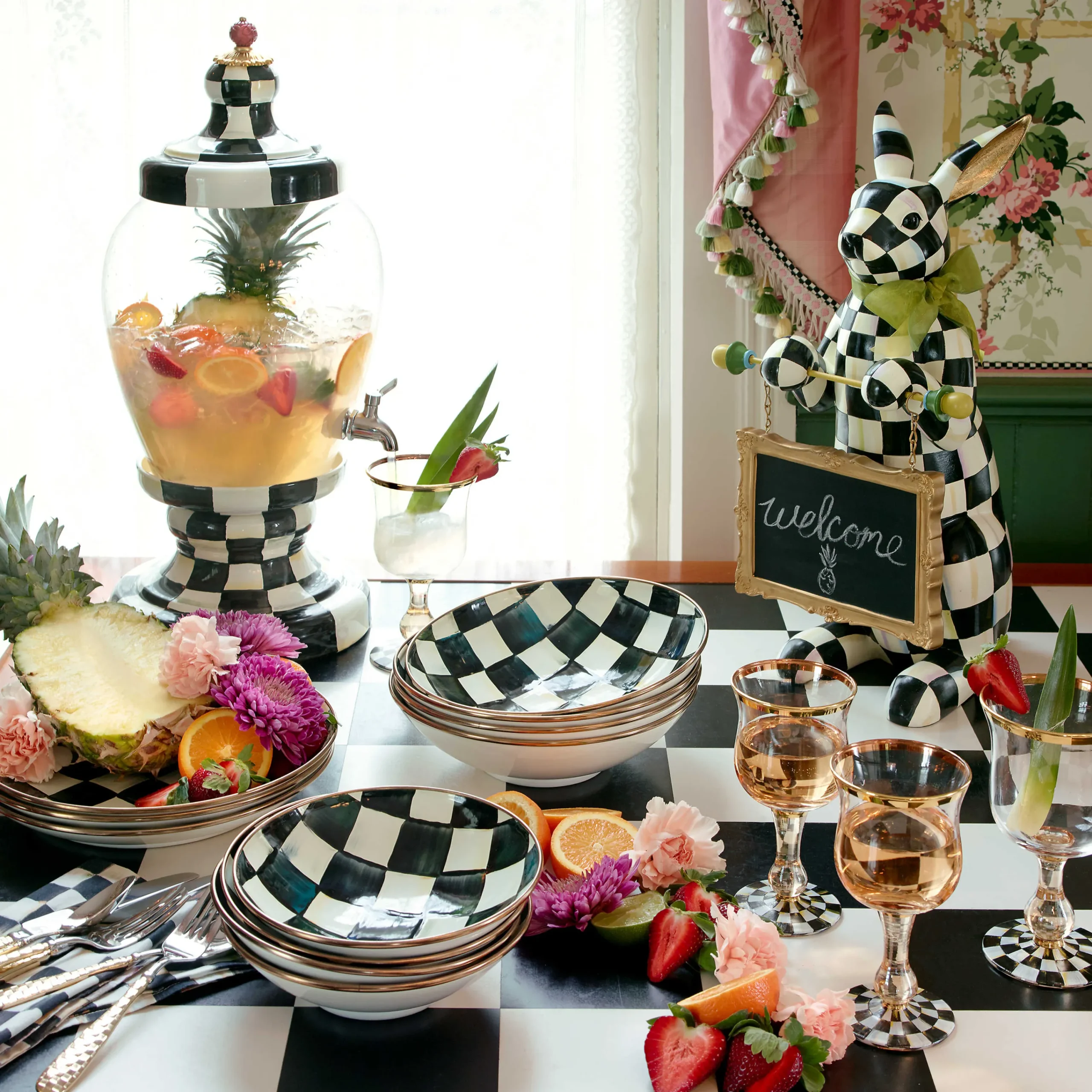 Courtly Check Enamel Beverage Hostess|MacKenzie-Childs Discount