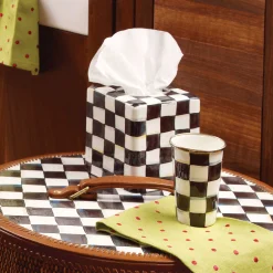 Courtly Check Enamel Boutique Tissue Box Cover|MacKenzie-Childs New