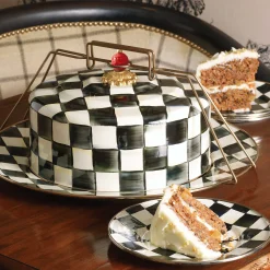 Courtly Check Enamel Cake Carrier|MacKenzie-Childs Discount
