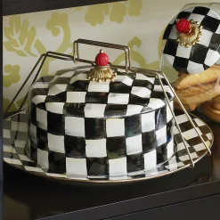 Courtly Check Enamel Cake Carrier|MacKenzie-Childs Discount