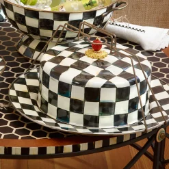 Courtly Check Enamel Cake Carrier|MacKenzie-Childs Discount