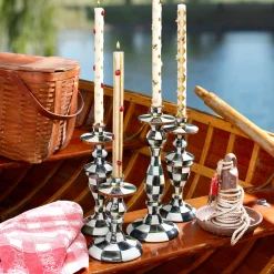 Courtly Check Enamel Candlestick - Small|MacKenzie-Childs Hot