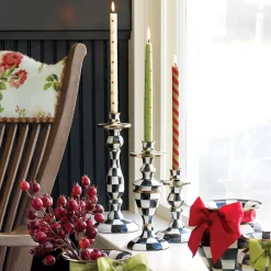 Courtly Check Enamel Candlestick - Large|MacKenzie-Childs Online