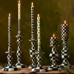 Courtly Check Enamel Candlestick - Medium|MacKenzie-Childs Discount