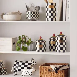 Courtly Check Enamel Canister - Small|MacKenzie-Childs Online