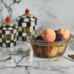 Courtly Check Enamel Canister - Small|MacKenzie-Childs Online