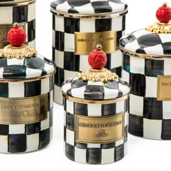 Courtly Check Enamel Canister - Mini|MacKenzie-Childs Outlet