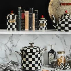 Courtly Check Enamel Canister - Medium|MacKenzie-Childs Discount